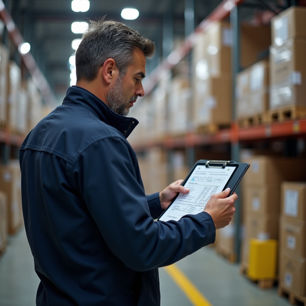 Logistický pracovník spracúva objednávku od dodávateľa