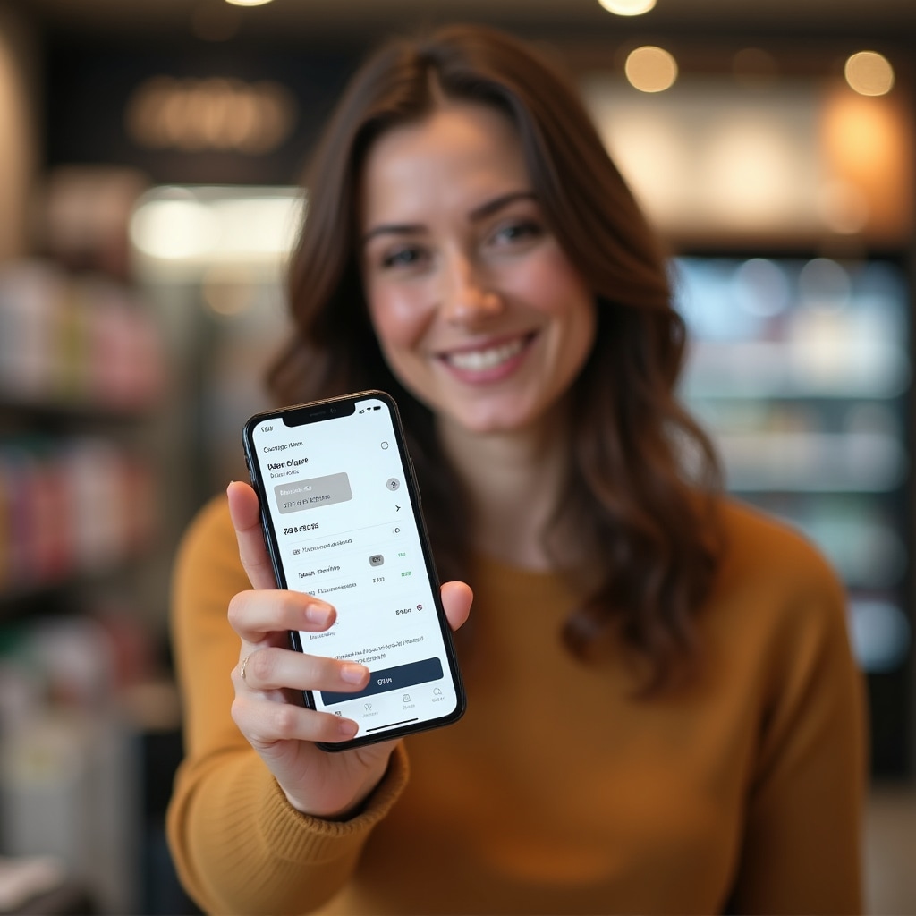 Zákazník používa digitálnu vernostnú kartu pri platbe